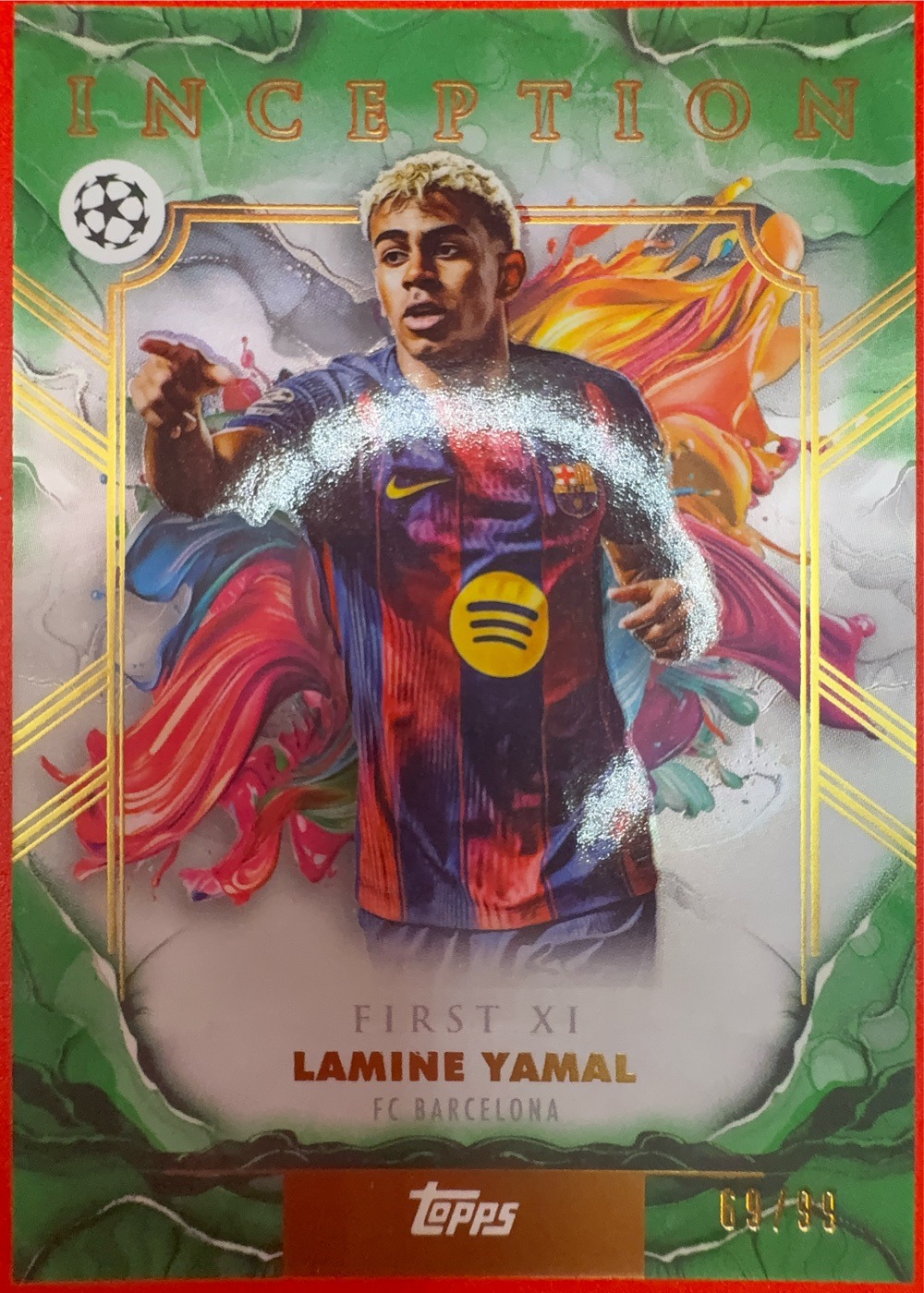 Lamine Yamal Topps Inception 69/99 — a real card from a real binder on TCF